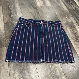 American Eagle Pinstripe Denim Skirt
